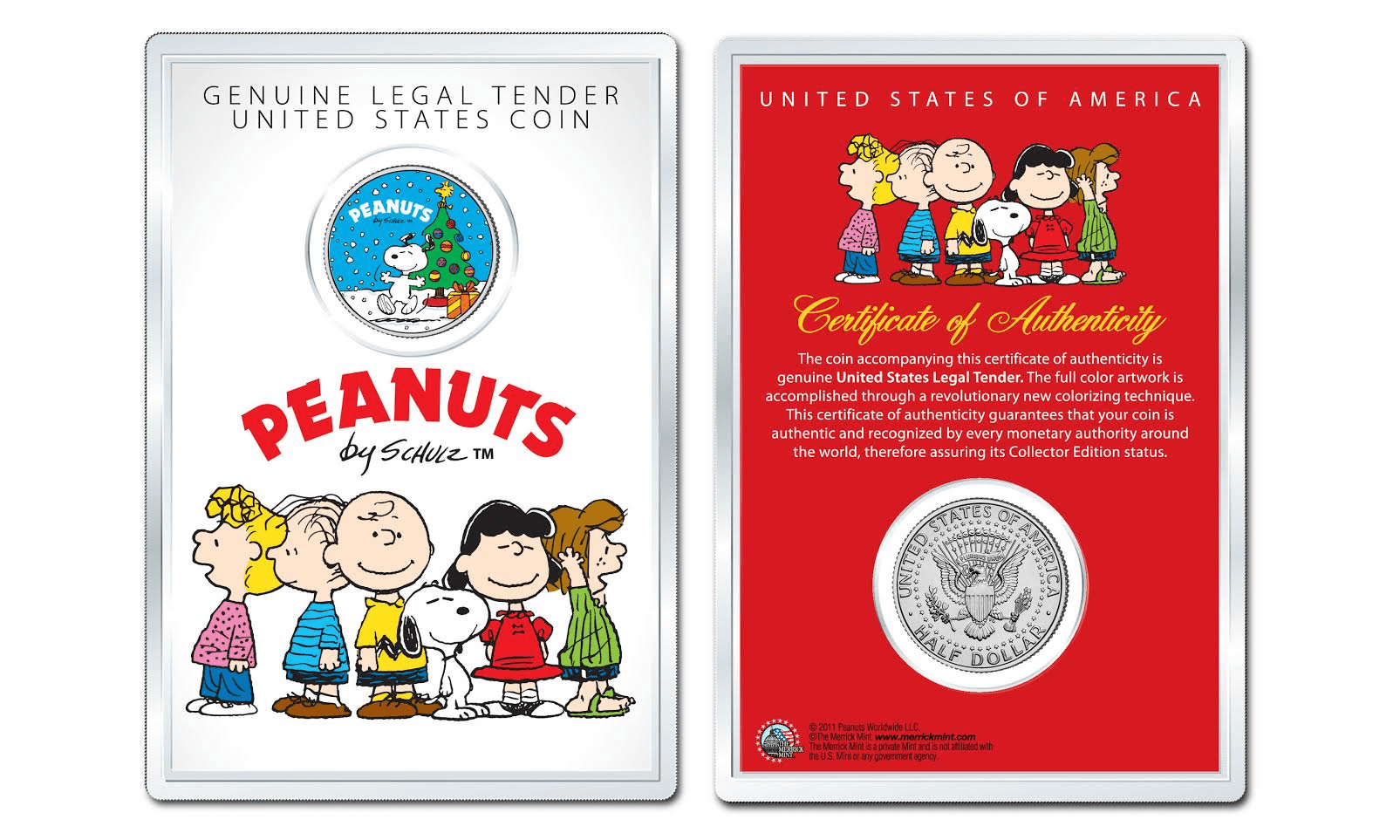 Peanuts "Snoopy  DogHouse" JFK Kennedy Half Dollar U.S Coin *Licensed* 