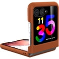 thumbnail image 4 of Real Leather Case with Screen Protector for Motorola Razr+ 2023, Hard Polycarbonate Shell, 4 of 13