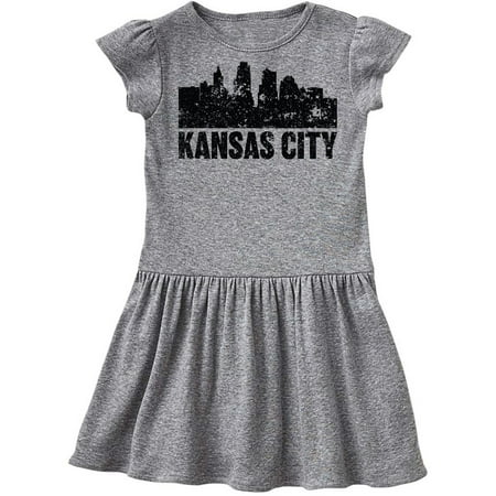 

Inktastic Kansas City Skyline Grunge Gift Toddler Girl Dress