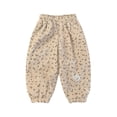 thumbnail image 2 of SHTXOZHI Corduroy Print Pants For Girls Elastic Waist Loose Casual Bottoms Warm Breathable Elastic Cuffed Jogger Pants, 2 of 5