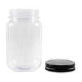 thumbnail image 3 of Frascos de plástico novelinks transparentes de 500 ml con tapas negras, paquete de 10, 3 of 7