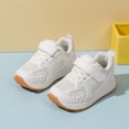 thumbnail image 7 of pwidon Toddler Velcro Sneakers Breathable Non Slip Gum Sole Casual Walking School Shoes for Boys Girls White 26, 7 of 7