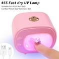 thumbnail image 2 of dianhelloya Portable Mini Nail Lamp USB Powered Space-saving Design TV-shaped No Black Hand Nail Polish Fast Dry Curing Nail Manicure Machine Pink, 2 of 7