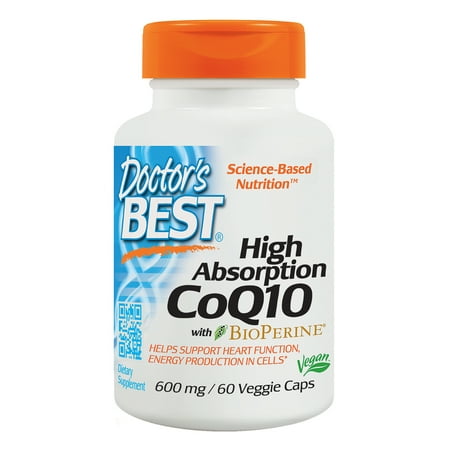 Doctor's Best High Absorption CoQ10 with BioPerine, Non-GMO, Vegan, Gluten Free, Naturally Fermented, Heart Health, Energy Production, 600 mg 60 Veggie (Best Treatment For High Triglycerides)