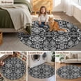 thumbnail image 5 of Round Rugs 8Ft, Black and White Round Area Rug Washable Indoor Throw Carpet, Modern Luxurious Geometric Abstract Art Large Non Slip Circle Rug for Kids Room RV Home Decor Aesthetic, 5 of 8
