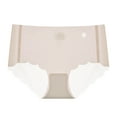 thumbnail image 2 of PiGOGI Women's Seamless Ice Silk Underwear - Comfortable Breathable Briefs - M to XL Soft Panties Beige, 2 of 5