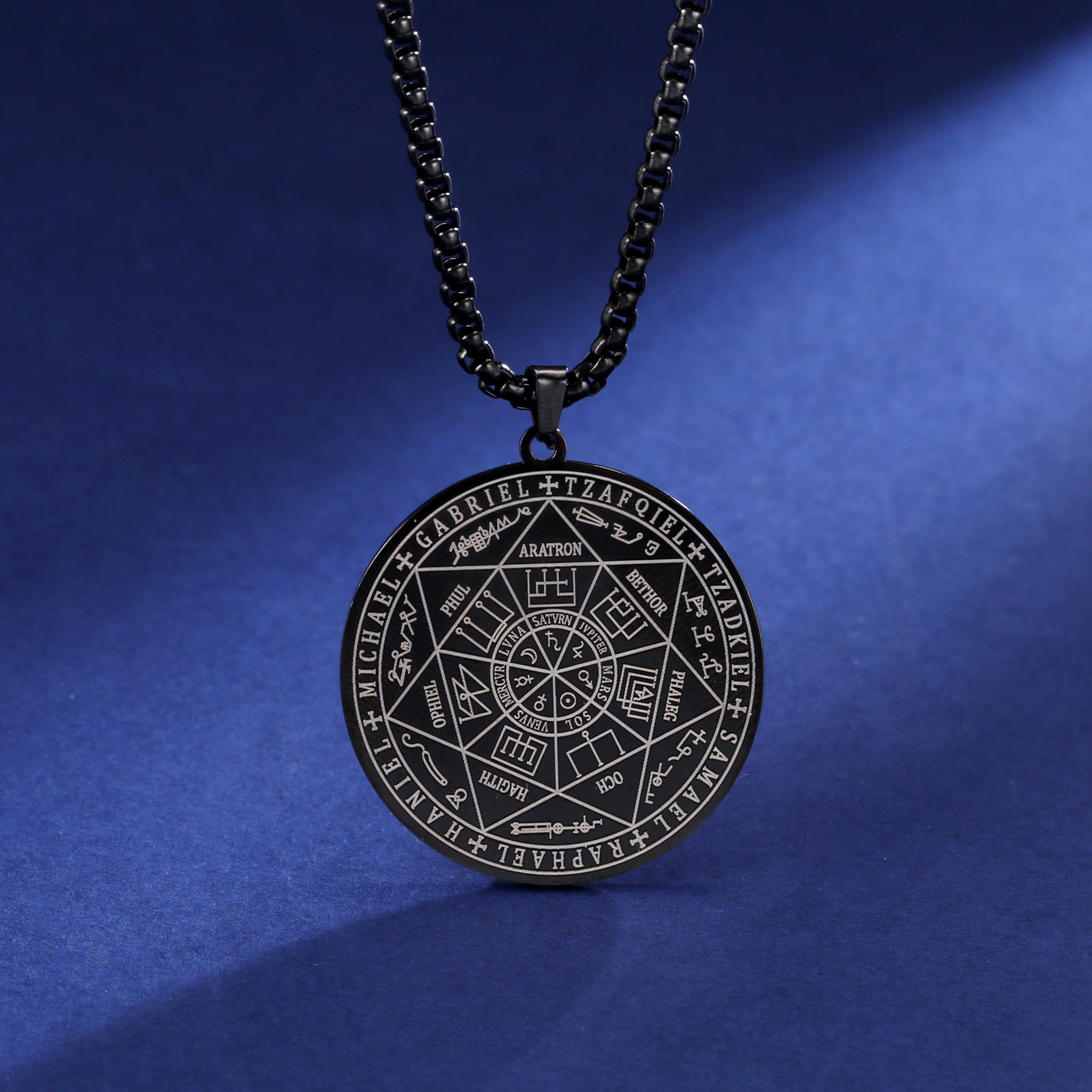 EUEAVAN Seal of Solomon Seven Archangel Necklace Stainless Steel Saint ...