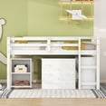 thumbnail image 2 of Bellemave Low Loft Bed with Movable Desk and Storage, Wood Full Size Loft Bed with Drawers and Bookcase Shelf, Loft Bed with Cabinet for Teen (White), 2 of 8