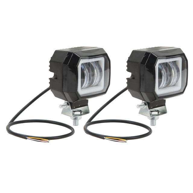 Barra de luz LED cuadrada de 20 W y 6500 K, foco DRL tipo Ojos de Ángel, luces antiniebla de posicionamiento lateral para camiones, todoterrenos, SUV, ATV, apertura amarilla