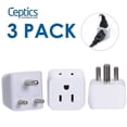 thumbnail image 1 of India, Nepal, Pakistan Travel Adapter Plug by Ceptics - Type D (3 Pack) - Ultra Compact - Dual USA Input - Safe Grounded Perfect for Cell Phones, Laptops, Camera Chargers and More (CT-10), 1 of 5