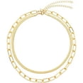 thumbnail image 1 of Link Layered Necklace Gold Layering Paperclip Chain Choker for Women, 1 of 5