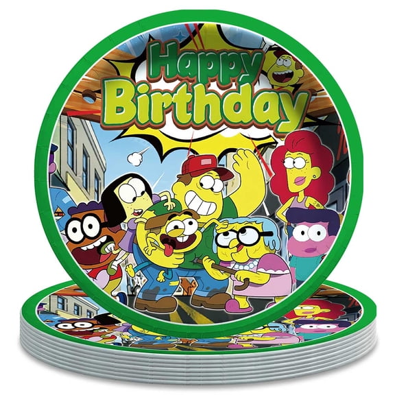Big City Birthday Greens Birthday Decorations Plates Party Supplies Tableware Disposable Dinnerware