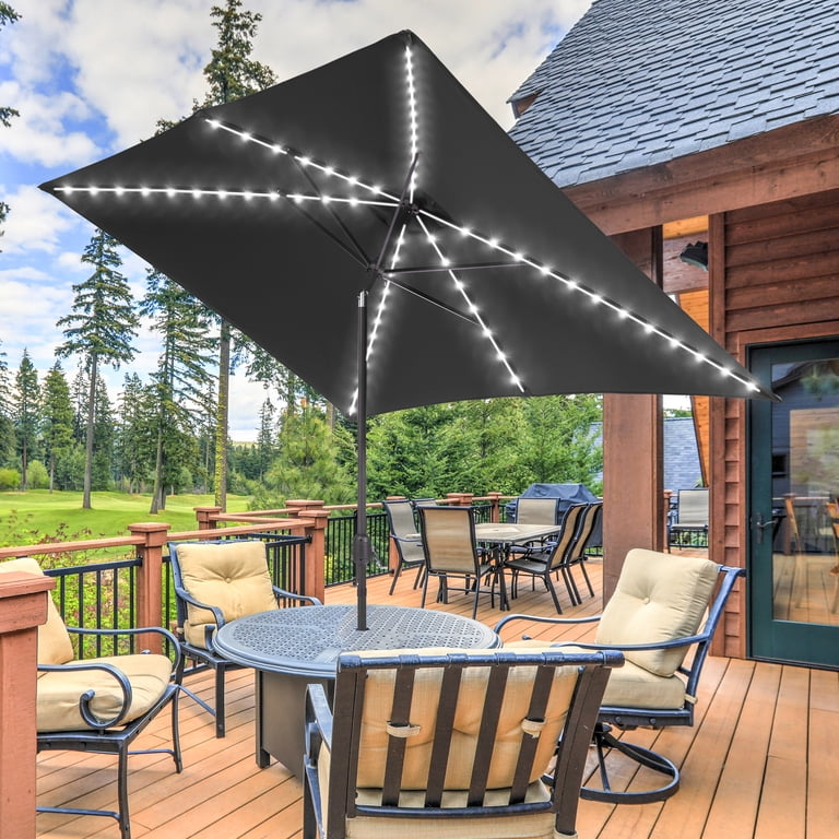 comercial sunbrella crank & tilt 9 foot patio umbrellas 9' Sunbrella B Aluminum Umbrella, Crank Lift, Manual Tilt, Fiberglass Ribs  (G636MBTCH-B)