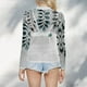 thumbnail image 3 of Gibobby Blusas Holgada Blusa de manga larga con cuello redondo a la moda de verano para mujer, camisa estampada superior semitransparente, camisa inferior（Negro， XL), 3 of 5