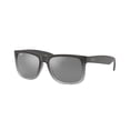 thumbnail image 2 of Ray-Ban Justin Sunglasses for Women and Men with Rubber Grey Frames and Grey Mirror Lenses, Size 55, 2 of 8