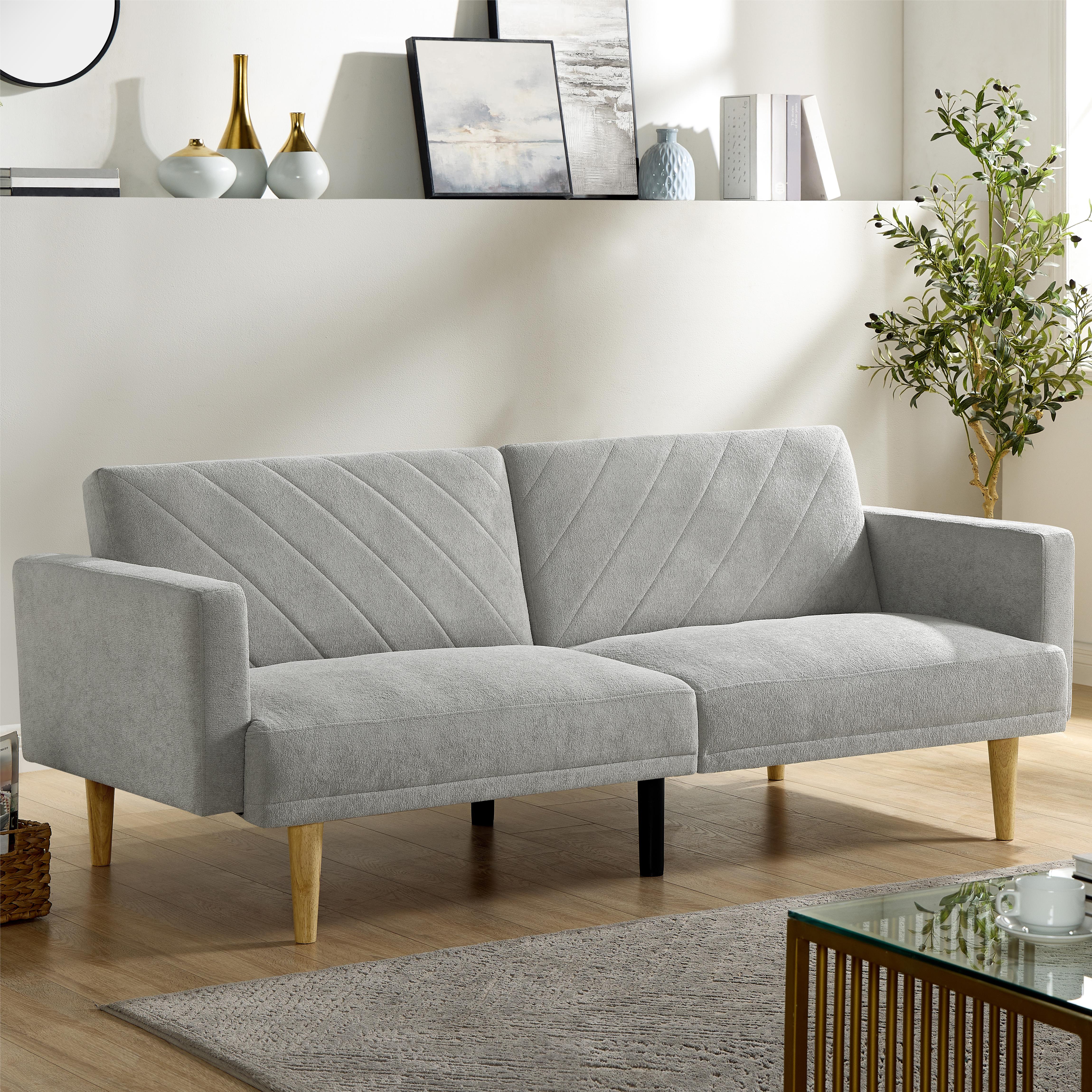 Futon Sofa Bed,Small Sofa,Sleeper Sofa,Mid Century Modern Futon Couch, Sofa Cama for Living Room,Gray