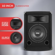 PylePro Passive Cabinet PA Speaker Durable 500 Watt Portable Outdoor Sound System w/ 10 Woofer, 1.5 Kapton VC, 4 x 10 Super Horn for Mids and Highs, Black, One Size PADH1079
