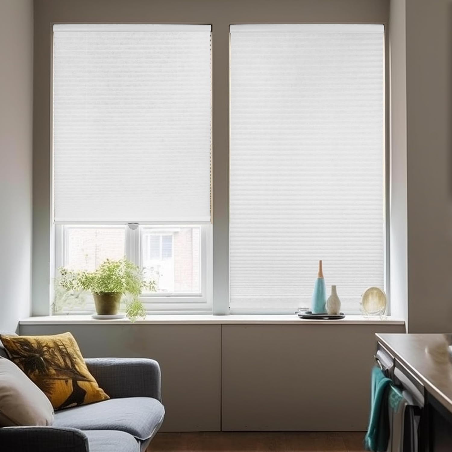 Chicology White Cordless Light Filtering Cellular Shades 62 in. W x 72 in. L