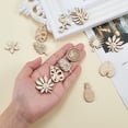 thumbnail image 5 of 100Pcs Unfinished Wood Piece Decorations DIY Craft Supplies Hollow out Leaf & Flamingo & Pineapple & Flower Antique White 2.3~3.5x1.7~3.3x0.25cm, 5 of 9