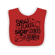 Inktastic Christmas Snowflakes Sugar Cookies and Santa Boys or Girls Baby Bib