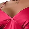 thumbnail image 5 of LIZUOJUN Under $4 Nightgown Slip Dress Nighties Lustrous Satin Thin Fixed Strap V Neck Short Length Solid Color Flared Hem Slim Lightweight Summer Indoor Loungewear 3XL, 5 of 7