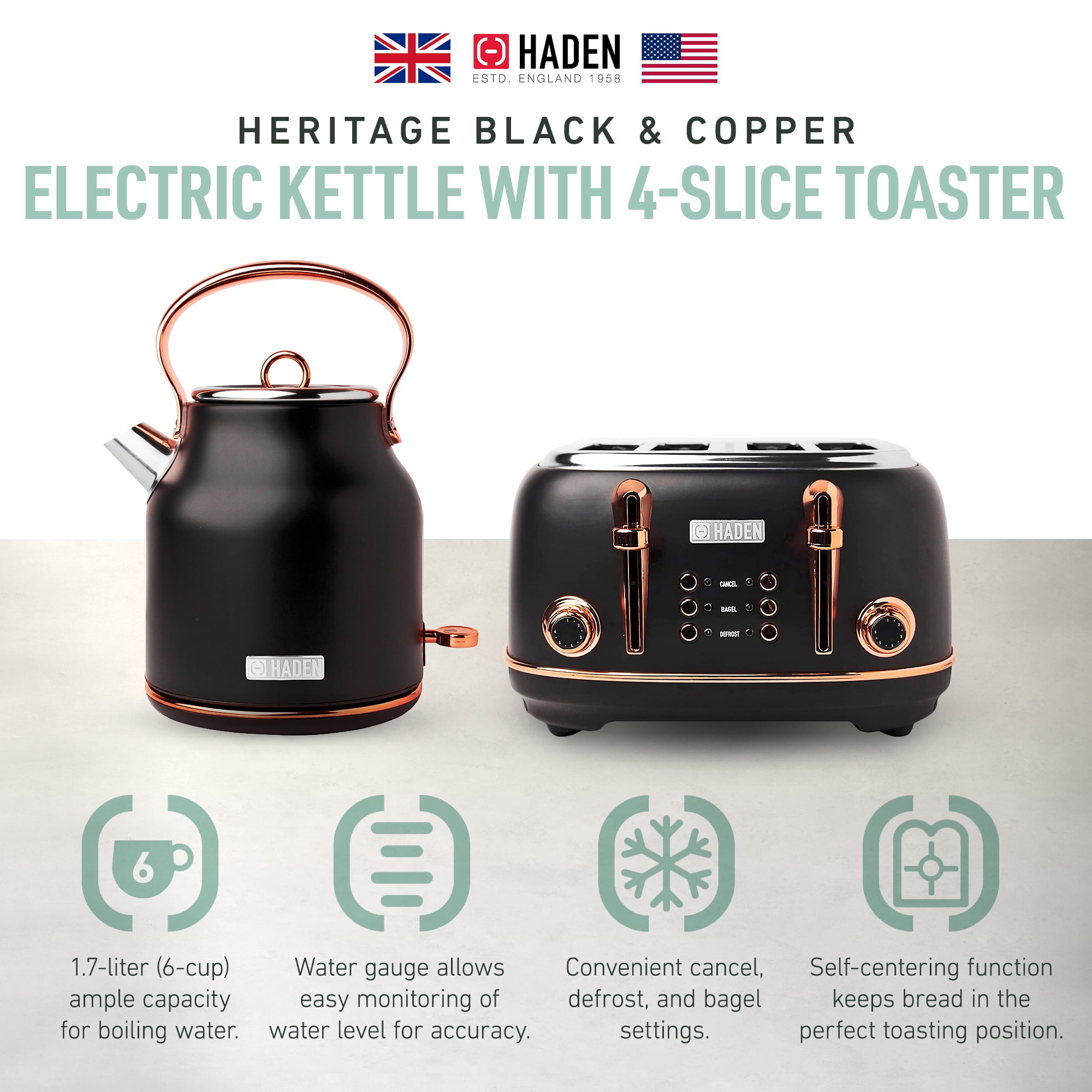 Copper Kettle Black And Bronze Kettle And Toaster Russell Hobbs