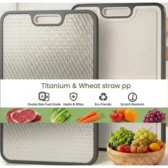 Titanium Cutting Board for Kitchen Double-Sided Chopping Boards 16"x11"