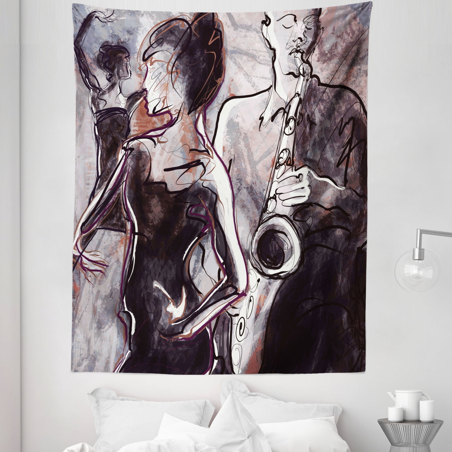 Jazz Music Classic Art Decor Tapestry Wall Hanging for Living Room Bedroom Dorm 