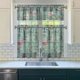 thumbnail image 3 of Botanical Kitchen Curtains Set Tier and Valance, Vintage Floral Print, Small Retro Tropical Boho Bloom Pattern with Watercolor Artistic Design, Rustic Farmhouse Drapes, 3 of 6
