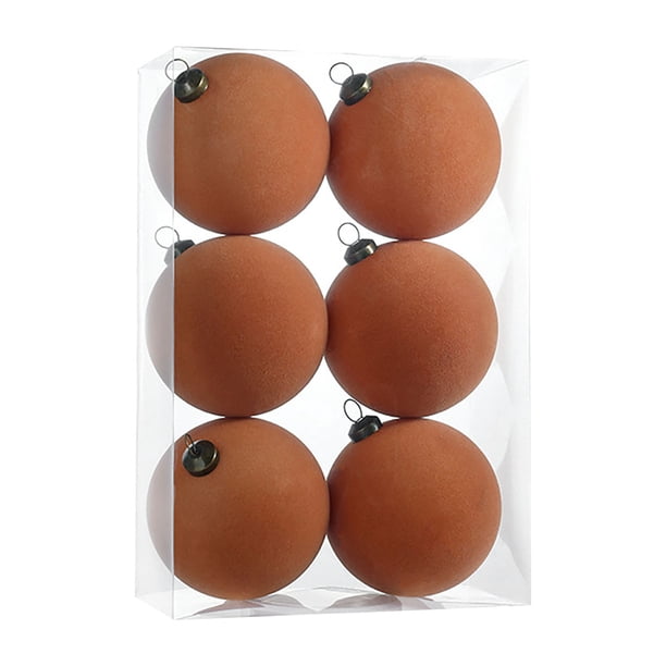 Adornos de bolas de terciopelo, 6 piezas, 3,15 pulgadas, para árbol de Navidad, baby shower, primera Navidad, fiesta de cumpleaños de niña.