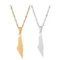 thumbnail image 1 of Guardurnaity 2 uds accesorio elegante de acero inoxidable collares con colgante de mapa de Israel Unisex collar de acero inoxidable Ropa, zapatos y accesorios Miscelánea, 1 of 6