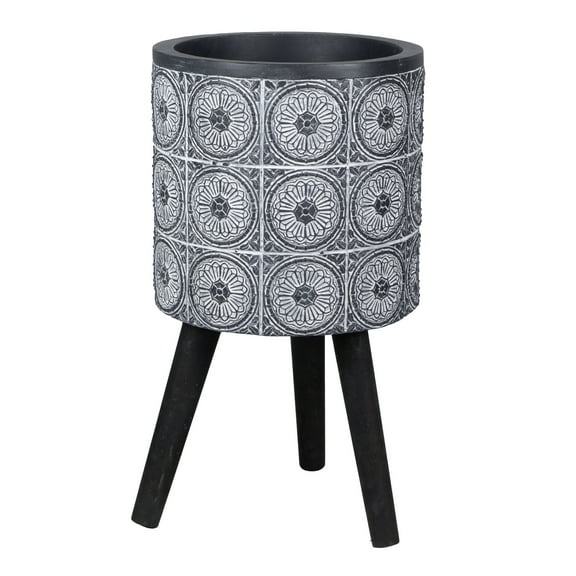 A and B Home A&B Home Small Blue and White Spanish Tile Planter