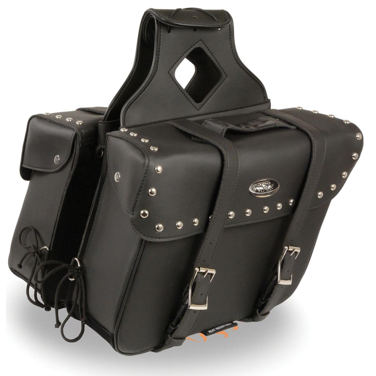 Milwaukee Leather Large ZipOff PVC Slanted Throw Over Studded