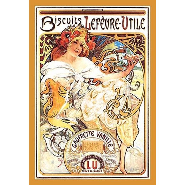 Biscuits Lefevre Utile Poster Print By Alphonse Mucha 18 X 24 Walmart Com Walmart Com