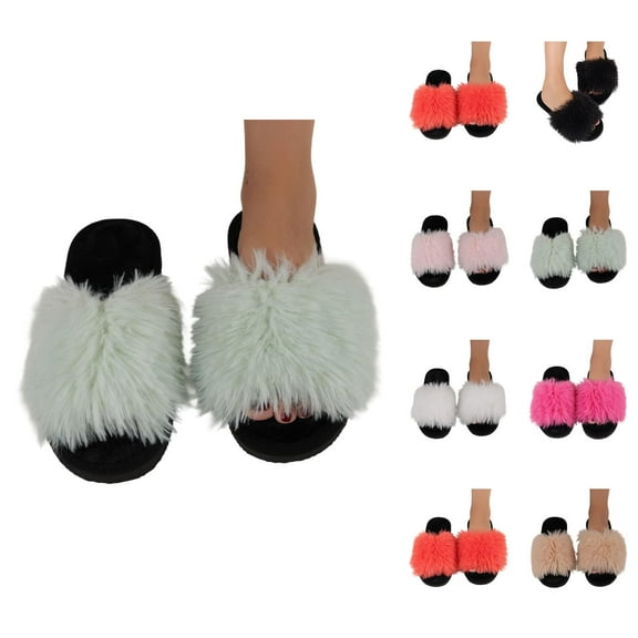 Warm Slippers for Women Fuzzy Non Slip Indoor House Slides Women's Slippers Winter Indoor Cozy Shoes With Sole For Home Comfort And Warmth