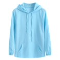 thumbnail image 6 of LYXSSBYX Mens Sweatshirts Hoodie Mens Baggy Cotton Linen Hooded Pocket Solid Long Sleeve Retro T Shirts Tops, 6 of 9