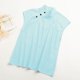 thumbnail image 5 of Blusa de algodón para mujer, cuello alto, abotonado lateral, manga corta, tallas grandes, moda Abanopi Blusa de mujer, 5 of 7