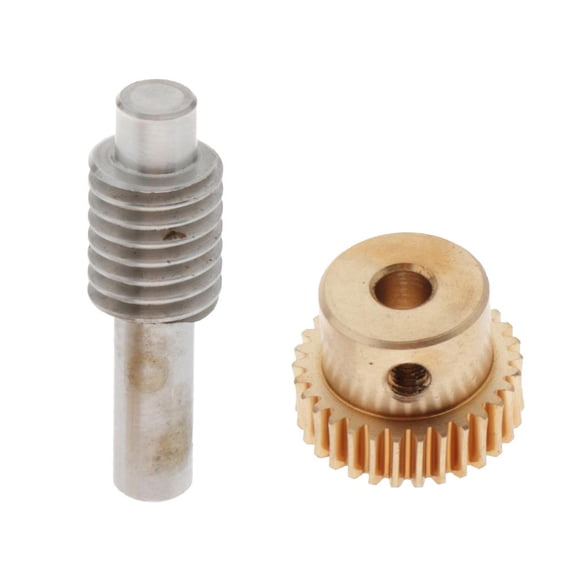 0.5 Modulus Brass Worm Gear Wheel + Gear Shaft Set 30 Tooth