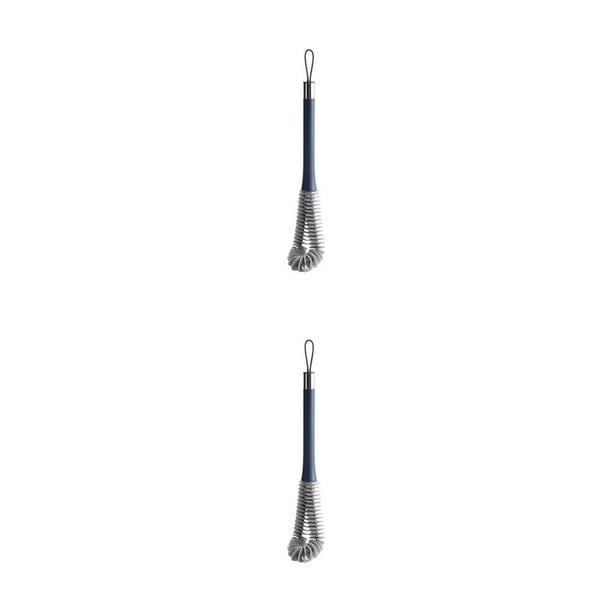 Cateissary Cepillo de limpieza de botellas de leche, taza de té multiusos, rotación de 360 grados, cepillos de mano, herramienta de Azul 2piezas
