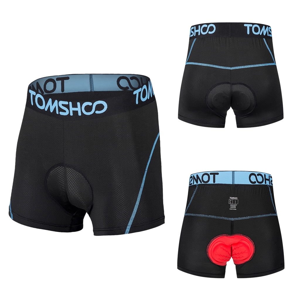 TOMSHOO Men's 3D Padded Bicycle Underwear Breathable Lightweight Bike