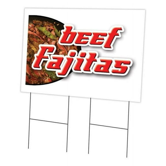 SignMission C-2436 Beef Fajitas 24 x 36 in. Yard Sign & Stake - Beef Fajitas