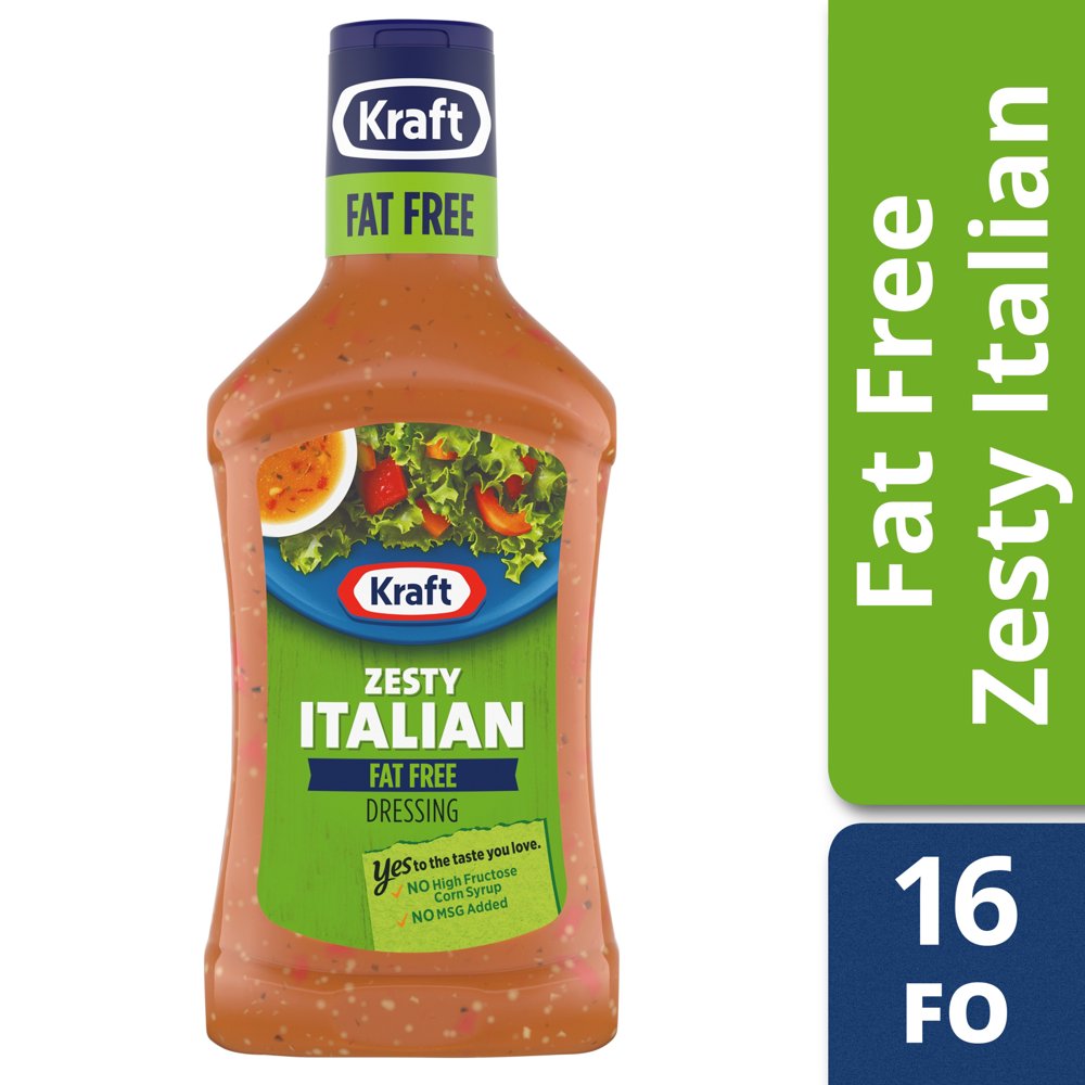 Kraft Zesty Italian Fat Free Dressing, 16 fl oz Bottle