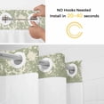 thumbnail image 5 of Turtle Green No Hook Shower Curtain Waterproof, Bathroom Curtains with Snap in Liners and See Through Top Window, Coastal Ocean Boho Flower Retro Mottled Hotel Style Bathtub Curtains Shower 48"Wx72"L, 5 of 8