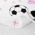 thumbnail image 5 of Homewish Pink Bowtie Soccer Twin Quilt Set, Cute Sport Twin Coverlet Set for Girls and Boys, 2 Pieces, 1 Comforter and 1 Pillowcase, 5 of 7