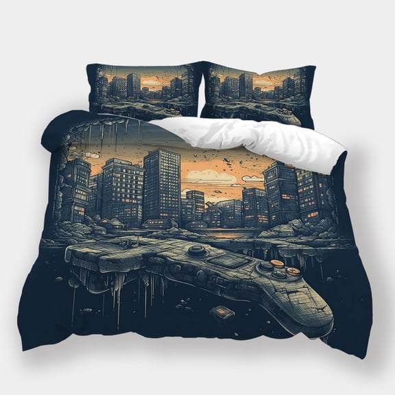 Comforter Cover Set Game Handle Printed Bedspreads Teenager Fashion Bedding Set Bed Gift,Queen (90"x90")