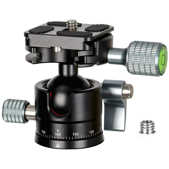 Koolehaoda Low Profile Mini Ball Head Aluminium Tripod Head Camera 360° Panoramic with 1/4" Screw Arca-Type QR Plate for Tripod,Slider and DSLR Cameras, Maximum Load 22lb / 10kg -(E1)