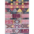 thumbnail image 1 of Ahgly Company Machine Washable Indoor Rectangle Industrial Modern Silver Pink Area Rugs, 2' x 5', 1 of 7