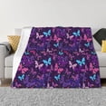 thumbnail image 1 of Balery Bright Purple Butterflies Manta de Franela con Dibujo, Lujo Ultra Suave y Cálido, Antipelusa y Resistente a las Arrugas para Cama, Sofá, Camping -80"x60", 1 of 6