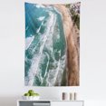 thumbnail image 1 of Beach Scene Tapestry, Aerial View of Sandy Shore Sea Ocean Waves Panorama Photo Print, Fabric Wall Hanging Decor for Bedroom Living Room Dorm, 5 Sizes, Grey Teal and Pale Taupe, by Ambesonne, 1 of 1