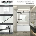thumbnail image 6 of Kingston Brass KVTDE603122L7 60-Inch Acrylic Rectangular 3-Wall Alcove Tub Combo with Tub Door (Left Hand Drain) in White/Brushed Brass, 6 of 9